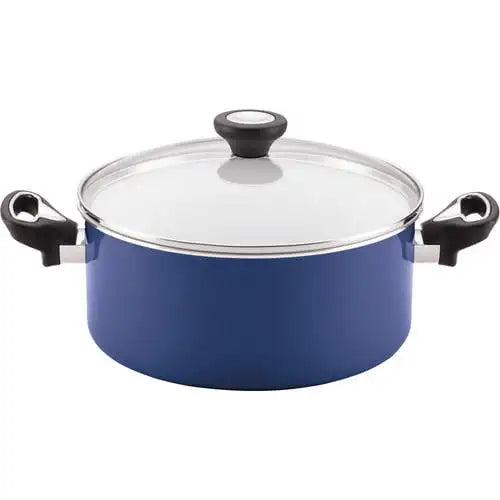 Farberware 12-Piece PURECOOK Ceramic Nonstick Pots and Pans Set/Cookware Set, Blue