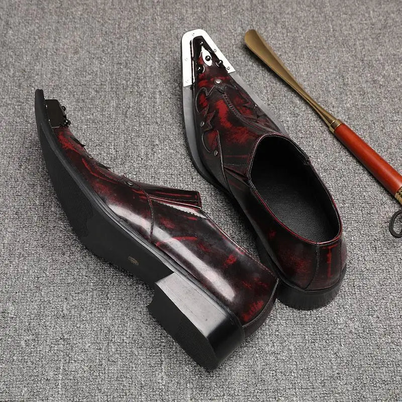 Spring/Autumn Men's Genuine Leather Pointed Toe Slip-On Brown Business Office Wedding For Men Flats Shoes