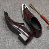 Spring/Autumn Men's Genuine Leather Pointed Toe Slip-On Brown Business Office Wedding For Men Flats Shoes