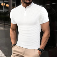 2025 Men's Summer Short Sleeve Polo Breathable Comfortable Polo Casual Solid Color Shirt Button T-Shirts Dropshipping