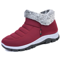 Women's Winter Shoes for Middle-Aged and Elderly Mothers, Non-Slip Women's Velvet Warm Grandma Fashion Snow Boots and Short Boots