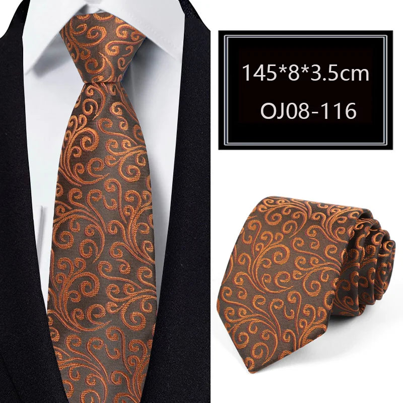Luxury 56 Colors New Men's Tie Classic Floral Stripe Plaid 8cm Jacquard Neck Tie Necktie For Men Business Wedding Party
