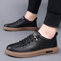 Classic 2025 Brand Original High Quality Men's Shallow Mouth Leather Casual Walking Shoes Outdoor Indoor Two Wear Shoes