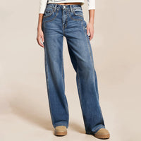 Fashion Loose Straight Leg Jeans Female Baggy Wide Fit Casual High Waist Retro Washed Vintage Style Casual Denim Pants