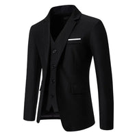 Black Men Fake Two Piece Suit Jacket, Royal Blue Fashion Men's Business Social Blazers,White Wedding Prom Party Dress Coat.