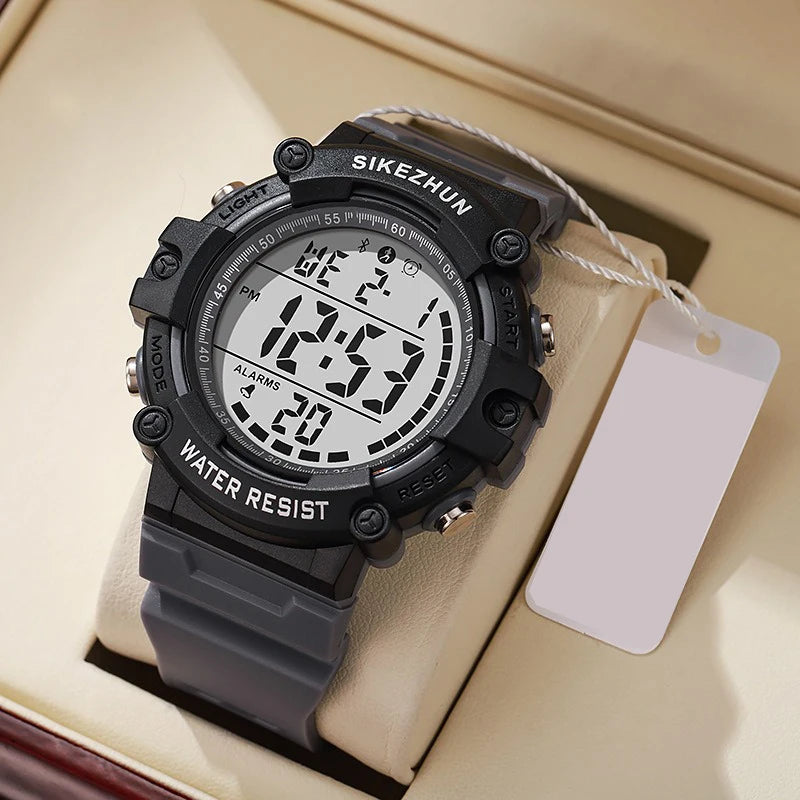 Sports Electronic Watch for Man Outdoor Sport Watch Stopwatch Waterproof Calendar Digital Clock Wristwatch for Boys Student Teen