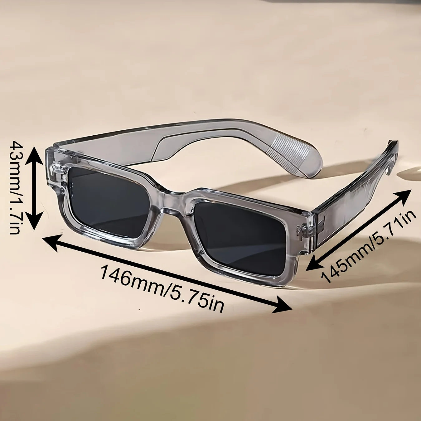 1PC Unisex Retro Square Sunglasses Classic UV Protection Plastic Frame Shades for Outdoor Travel Driving