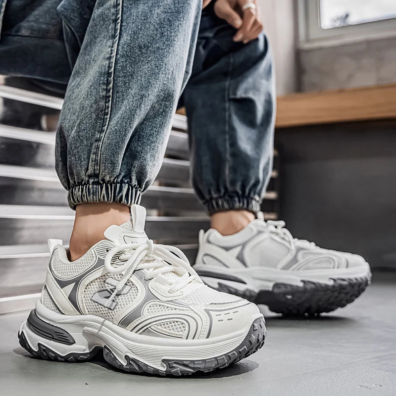 Sneakers, Men's Casual Sports Shoes, Suitable for Comfortable Wear All Year Round, with Lace-up Design, Low Top, Breathable