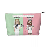 Custom Cartoon Doctor Nurse Enfermera En Apuros Toiletry Bag Women Cosmetic Makeup Organizer Lady Beauty Storage Dopp Kit Box