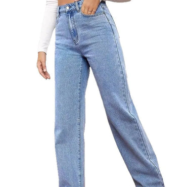 Women's Jeans Women's High Waisted Slim Fit Straight Leg Denim Pants