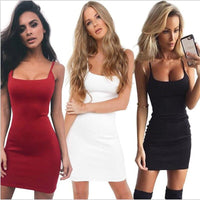 Sexy Women Spaghetti Strap Dresses 2022 Sexy Backless Sleeveless Side Hollow Out Mini dress