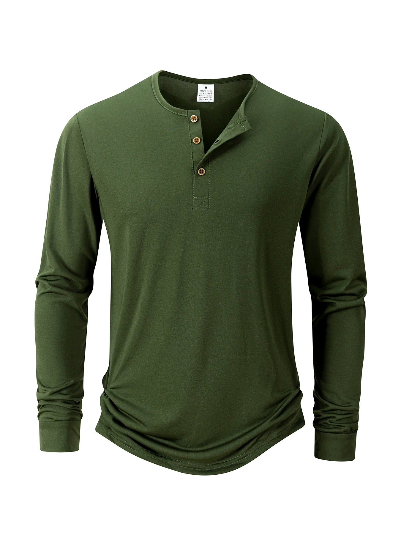 Men's T Shirt Autumn Button Long Sleeve Henley Neck T-Shirt Solid Color Casual Breathable Versatile Tops Fashion Slim T-Shirts