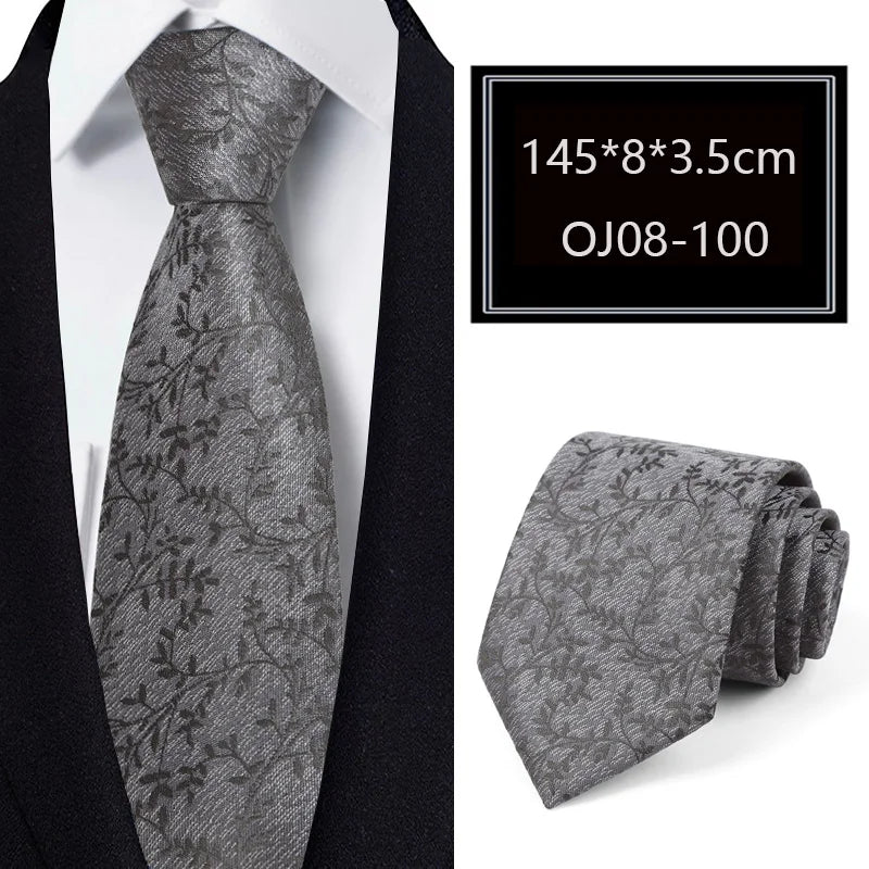 Luxury 56 Colors New Men's Tie Classic Floral Stripe Plaid 8cm Jacquard Neck Tie Necktie For Men Business Wedding Party