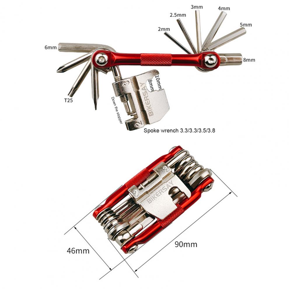 BIKERSAY 17-In-1 Bicycle Repairing Set Bike Repair Tool Kit Wrench Screwdriver Chain Carbon steel bicycle Multifunction Tool