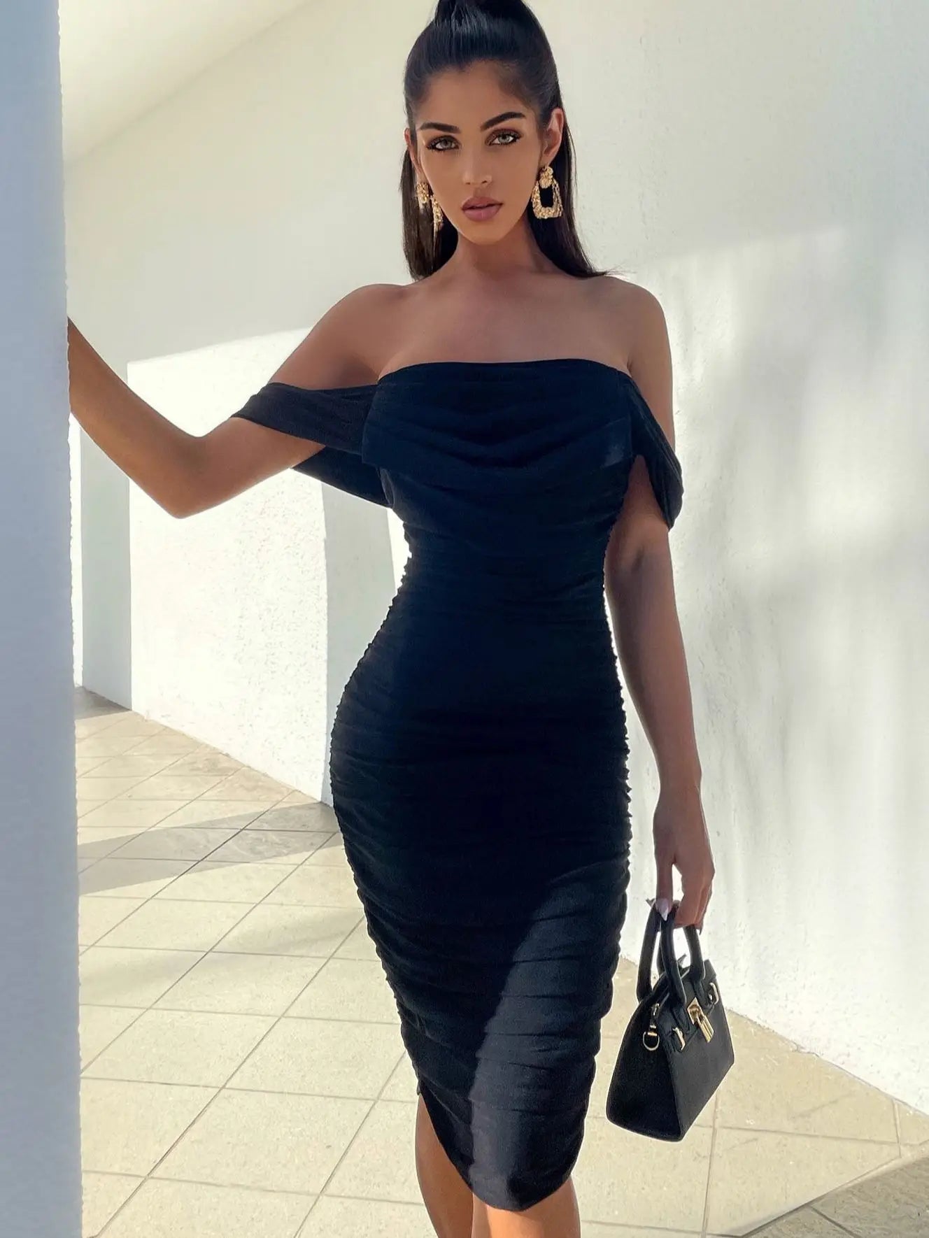chinese dress ladies Crystal Luxury Bandage Midi Dress main image 0
