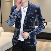 Brand Clothing Luxury Velvet Suit Jacket Men Fashion Bronzing Printed Blazer Masculino Slim Fit Casual Business Social Blazers