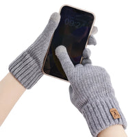 New Cashmere Gloves Winter Warm Five Finger Mittens Touchable Men Outdoors Skiing Cycling Motorcycle Cold-proof Fingering Glove