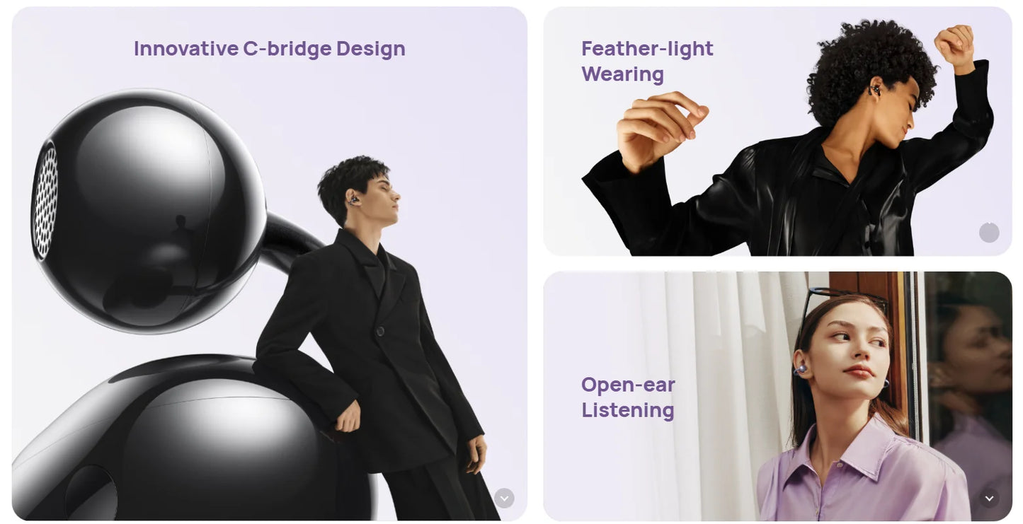 HUAWEI FreeClip,Open-ear Wireless Headphones,Ultimate Sound,compatible with iOS and Android,8 Hours Long Battery Life,