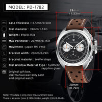 PAGANI DESIGN 2024 Retro Luxury Men's Watches Sports Chronograph VK63 Quartz Watch For Men AR Sapphire Waterproof Leather Clock