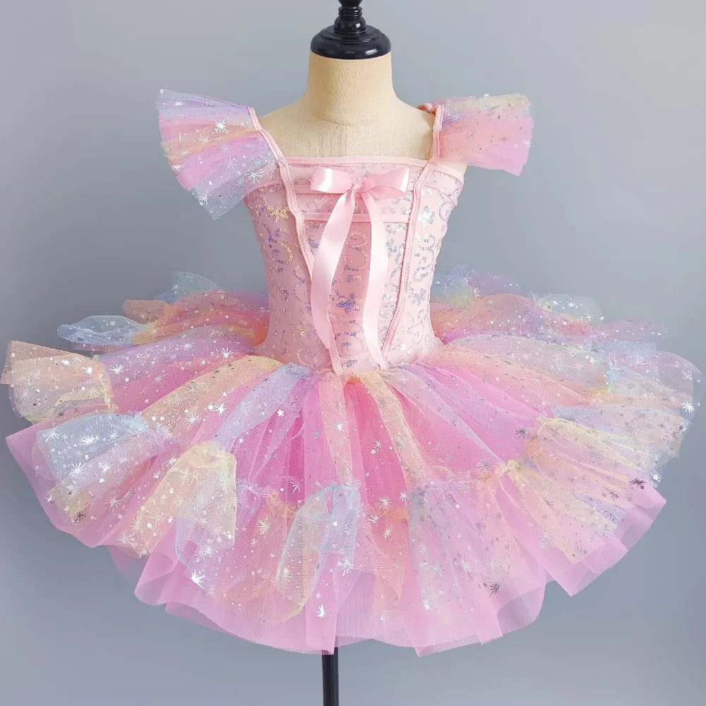 Summer Children Ballet Dress Baby Ballerine Dance Costumes Kids Dresses Tutu Girl Ballet Leotards Vestidos Party Girls Clothing