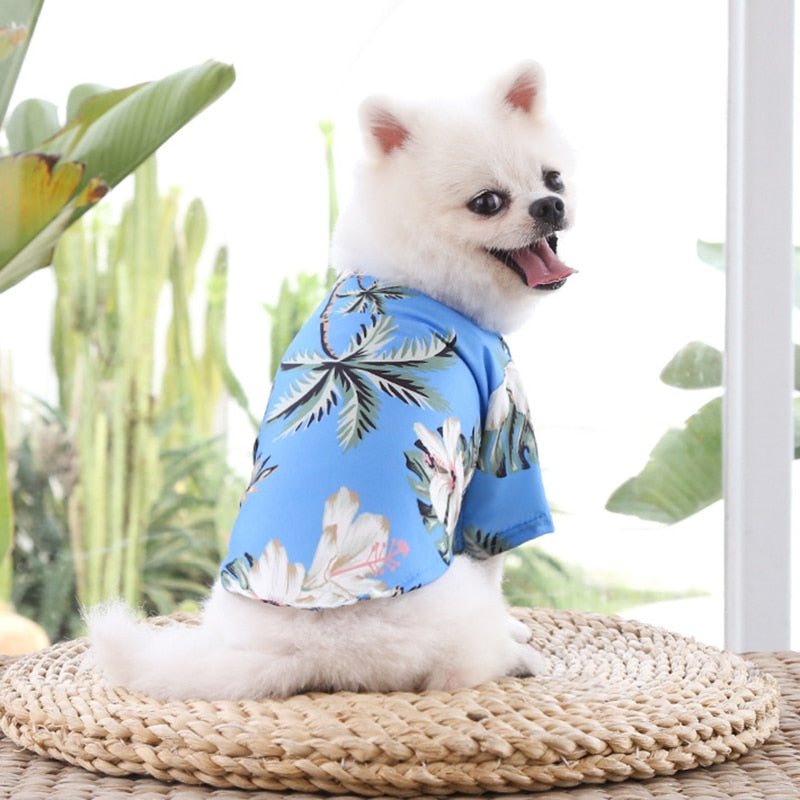 Hawaiian Style Dog T-Shirts Thin Breathable Summer Dog Clothes for Small Dogs Puppy Pet Cat Vest Chihuahua Yorkies Poodle