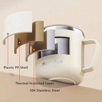 400ML Insulated Coffee Mug With Sliding Lid 304 Stainless Steel Double Wall Water Cup Sealed Milk Coffee Cup Student Drinkware