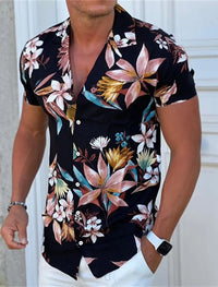 Men's Shirt Button Summer Floral Shirts for Men Street 3d Print Plus Size Hawaiian Beach Breathable Short Sleeve