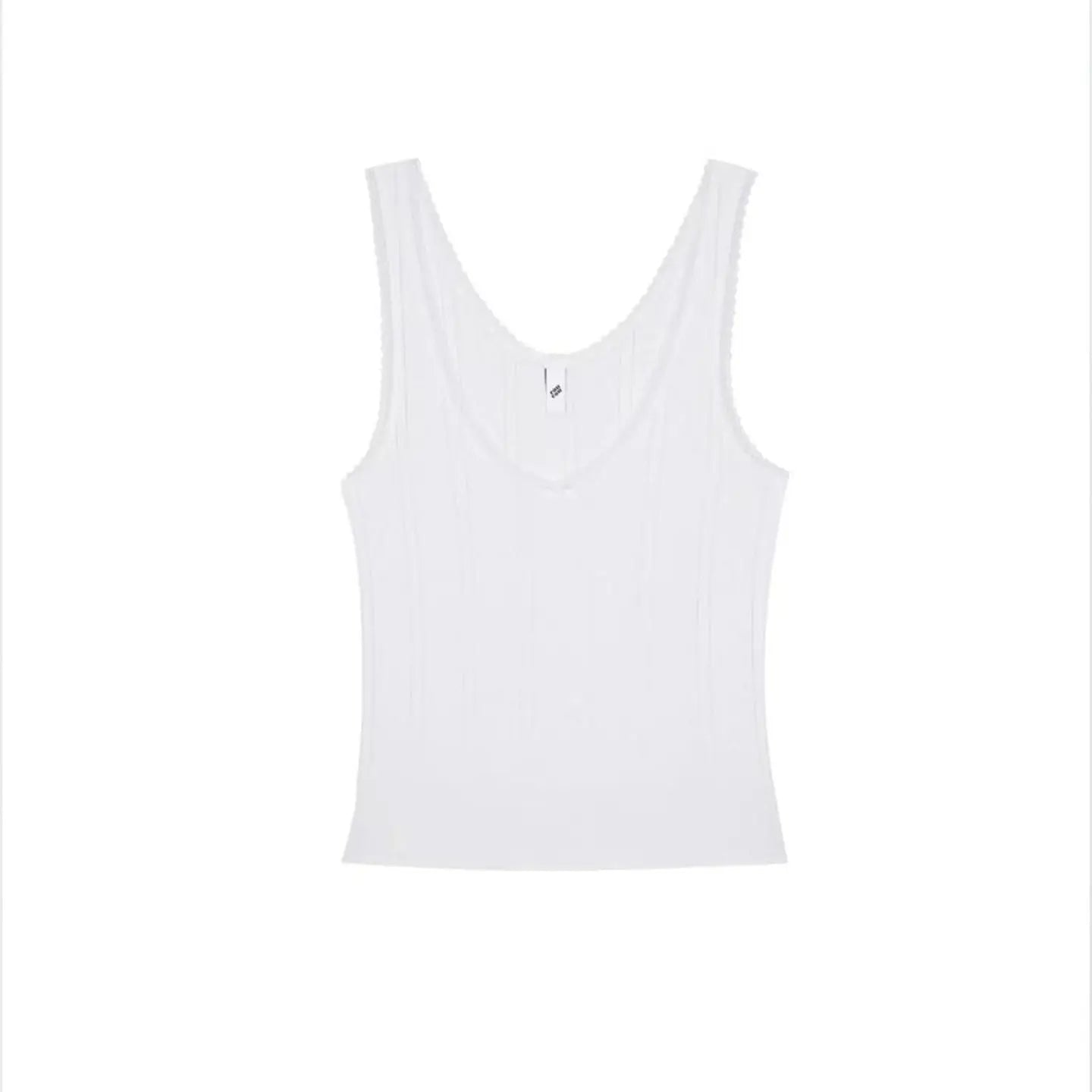 COU Pink and White Lace Trim V-Neck Backless Top, Custom Dyed Pure Cotton Jacquard Comfort Fabric