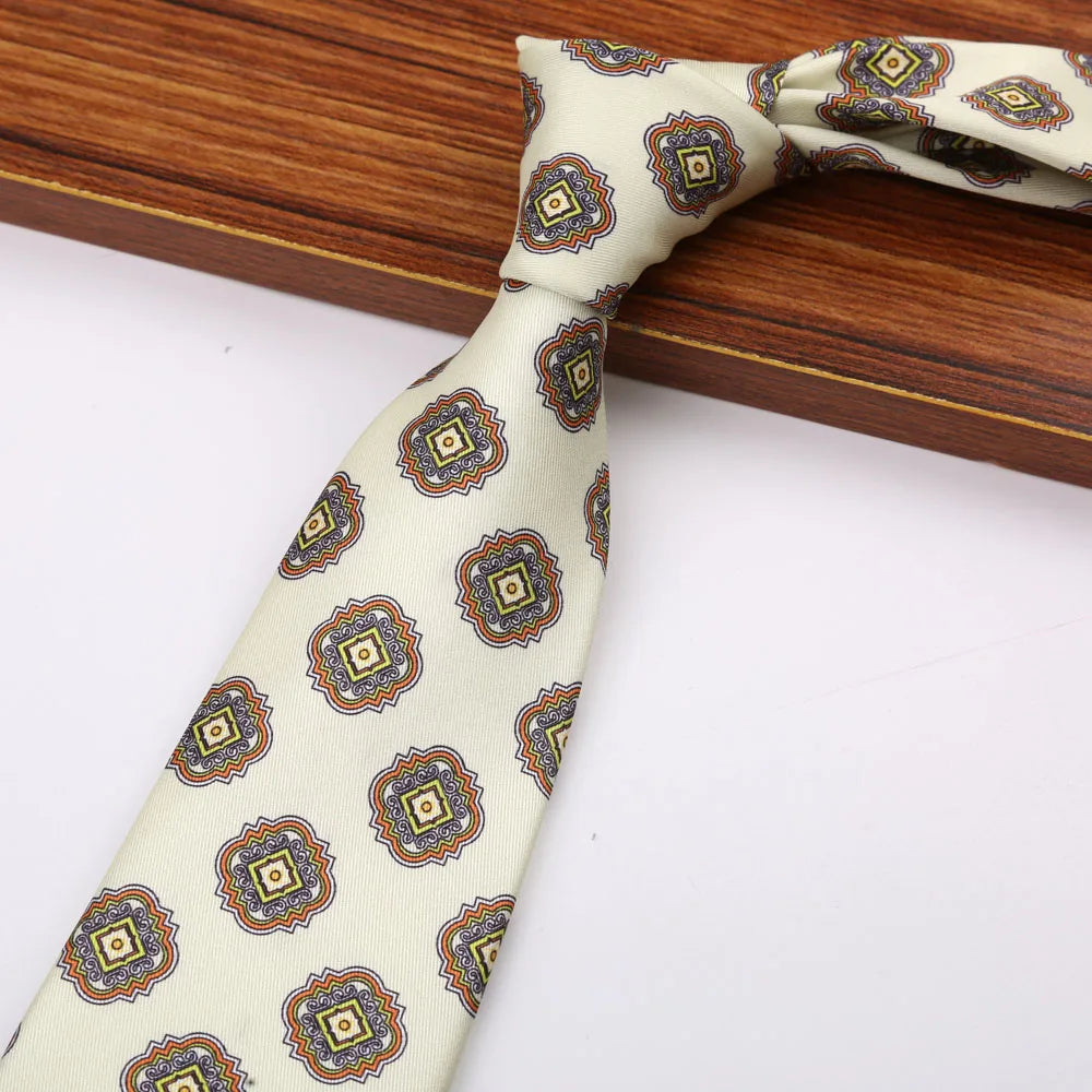 New 8CM Printing Ties For Men Necktie Paisley Floral Designer Scarf Tie For Groom Business Wedding Party