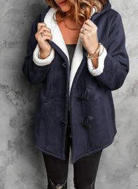 Coats Women Wool Thick Hooded Coat Pockets Single Breasted Full Sleeve Splice Jackets Warm Casual Blend Regular Autumn Winter