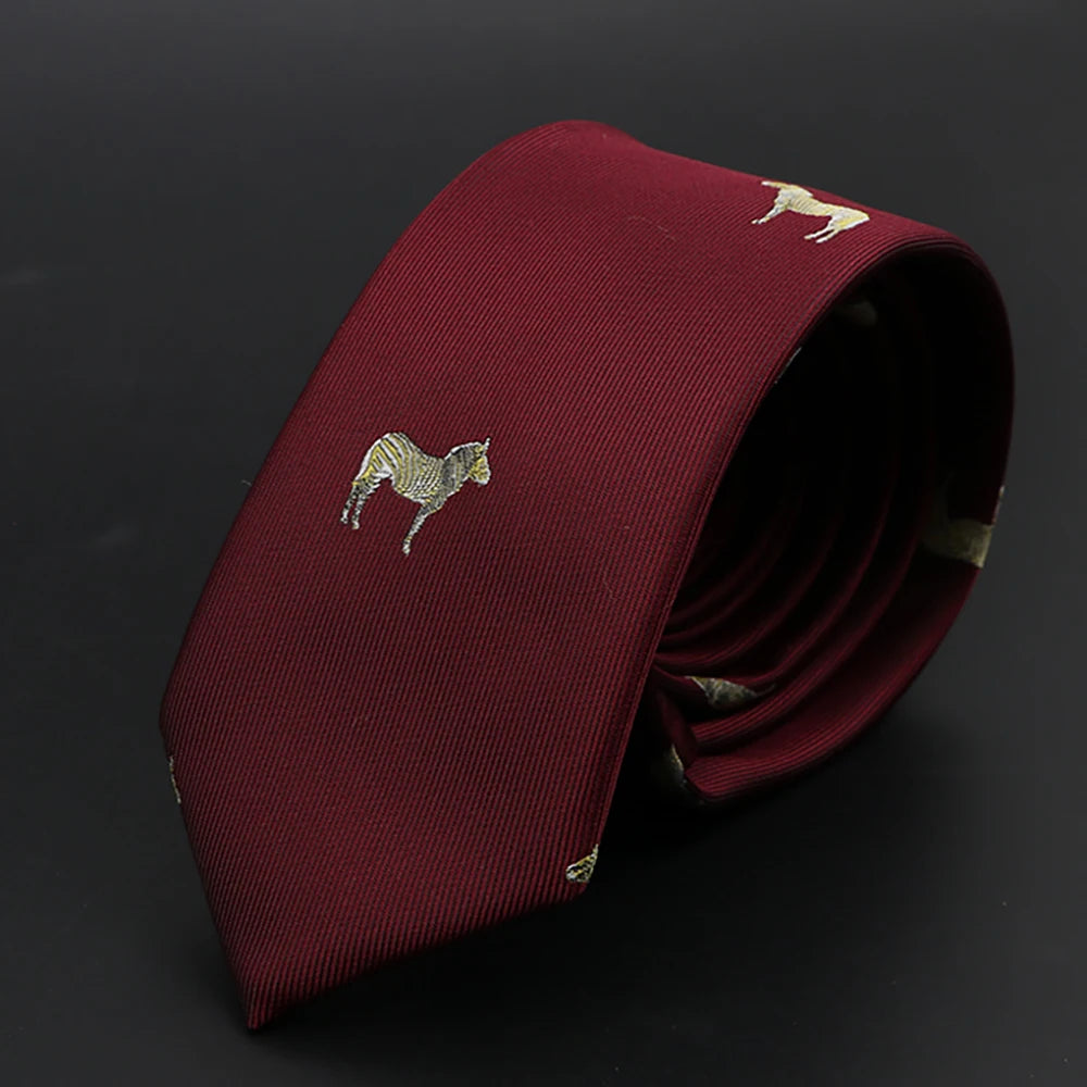 New Men Ties Solid Color Stripe Print Floral 6cm Jacquard Business Neckties Narrow Skinny Tie Wedding Prom Daily Wear Accessory