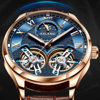 AILANG Original Design men's Double Flywheel Automatic Mechanical Watch Fashion Leisure Business Luxury Clock