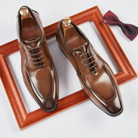 New Man Genuine Leather Dress Shoes Formal Shoes Rubber Sole Business Office Male Wedding Party Shoes Oxford Men Italian Shoe