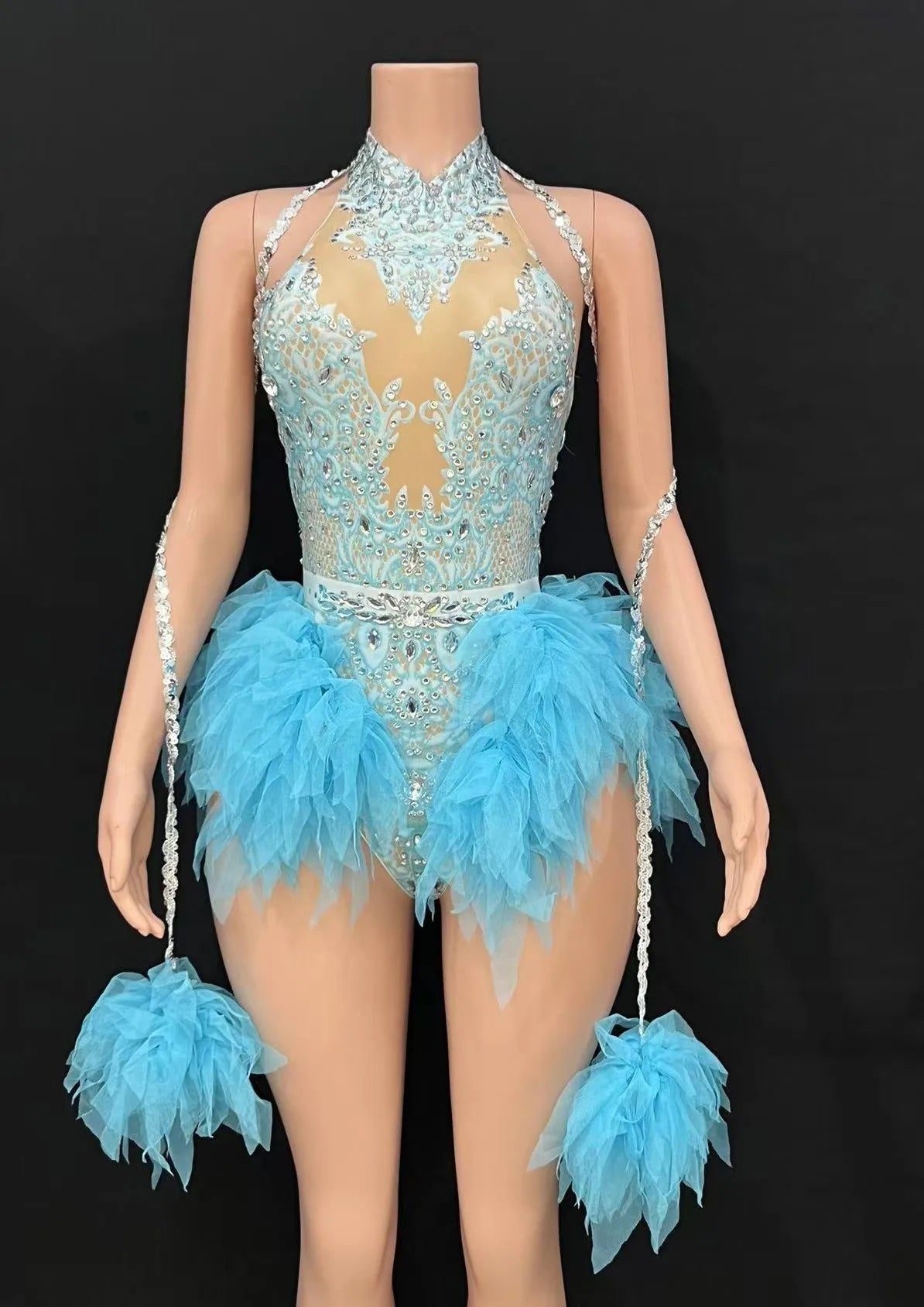 Bar ds Korean women's club nightclub pink diamond conjoinedgogo sexy hot dance interactive Kpop costume set X007