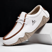 New Autumn Handmade Leather Casual Men Shoes Design Fashion Sneakers Man Loafers Breathable Low Top Flat Shoes Driving