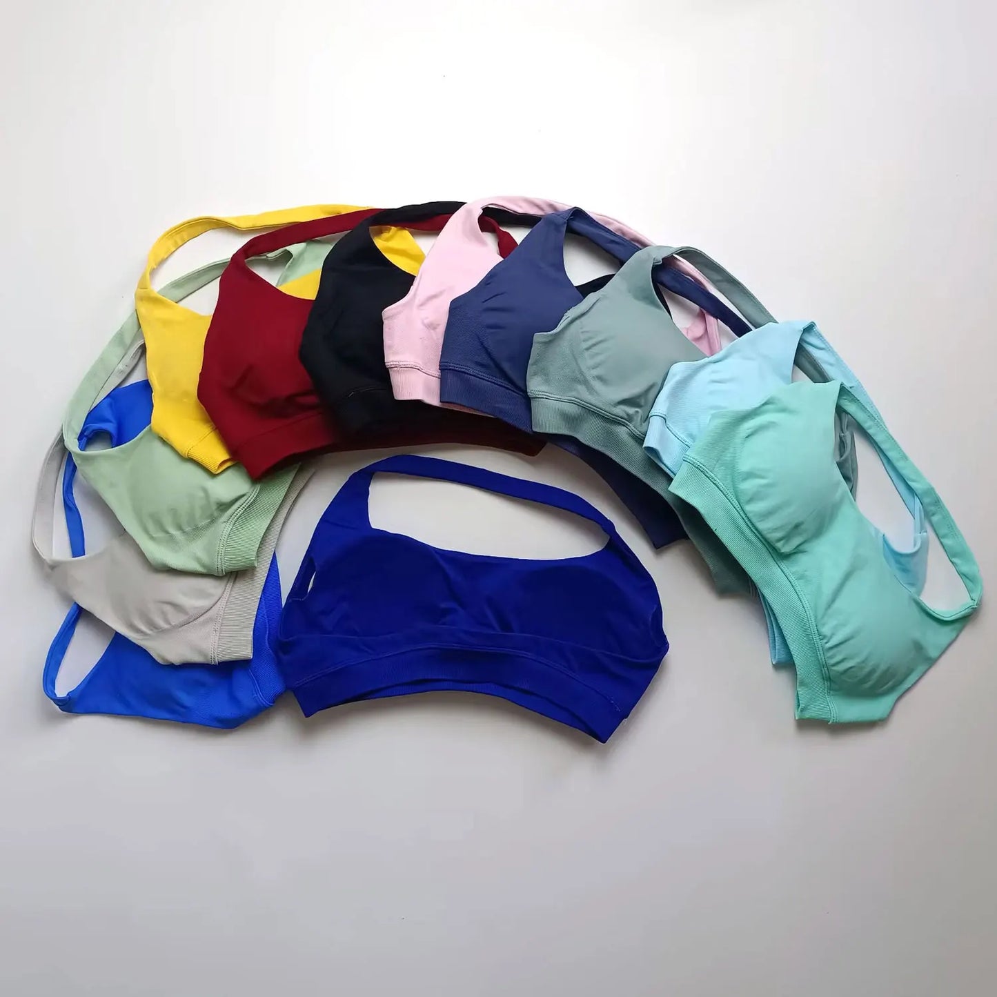 NCLAGEN Impact Sports Bra Women Seamless Halter Top High Support Push-up Open Back Gym wear Fitness Yoga Workout underwear