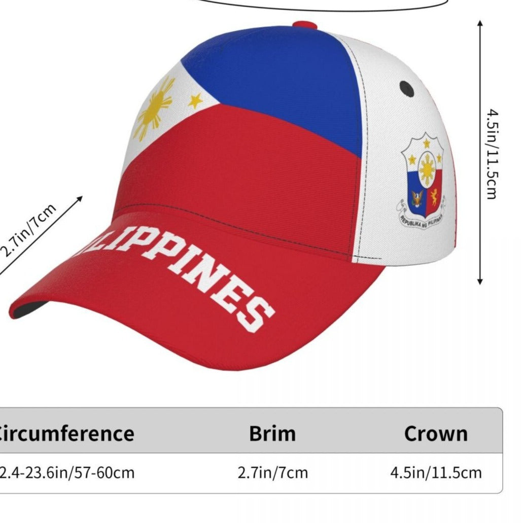 Unisex Philippines Flag Philippinese Adult Baseball Cap Men or Women