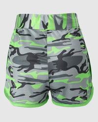 2023 Summer Women's Shorts Fashion Camouflage Printing Drawcord High Waist Shorts Casual Sports Pants Fitness Jogging Shorts