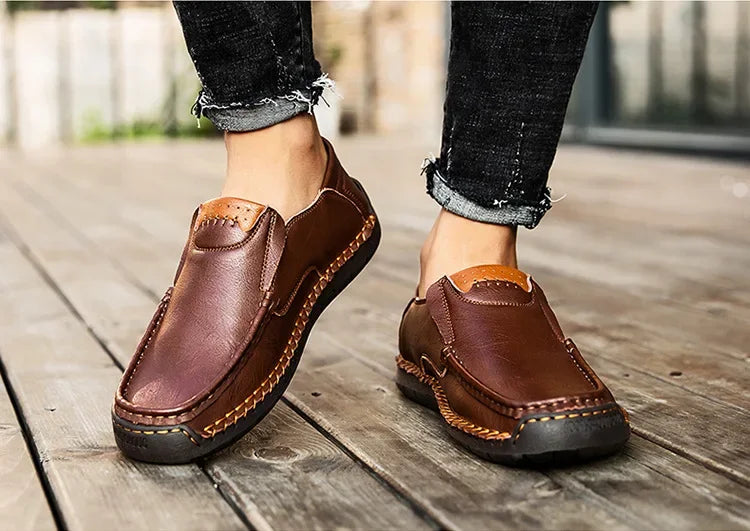 Mens Loafers Breathable Slip on Italian Driving Shoes Chaussure Homme Genuine Leather Men Handmade Casual Shoes