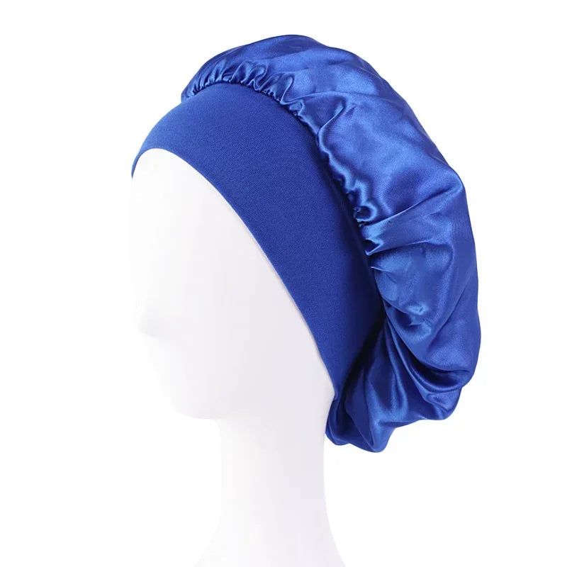Satin Wide-brimmed Nightcap Styling Silk Headband for Sleeping Nightcap with Elasticated Floppy Band Cap Hair Shower Cap