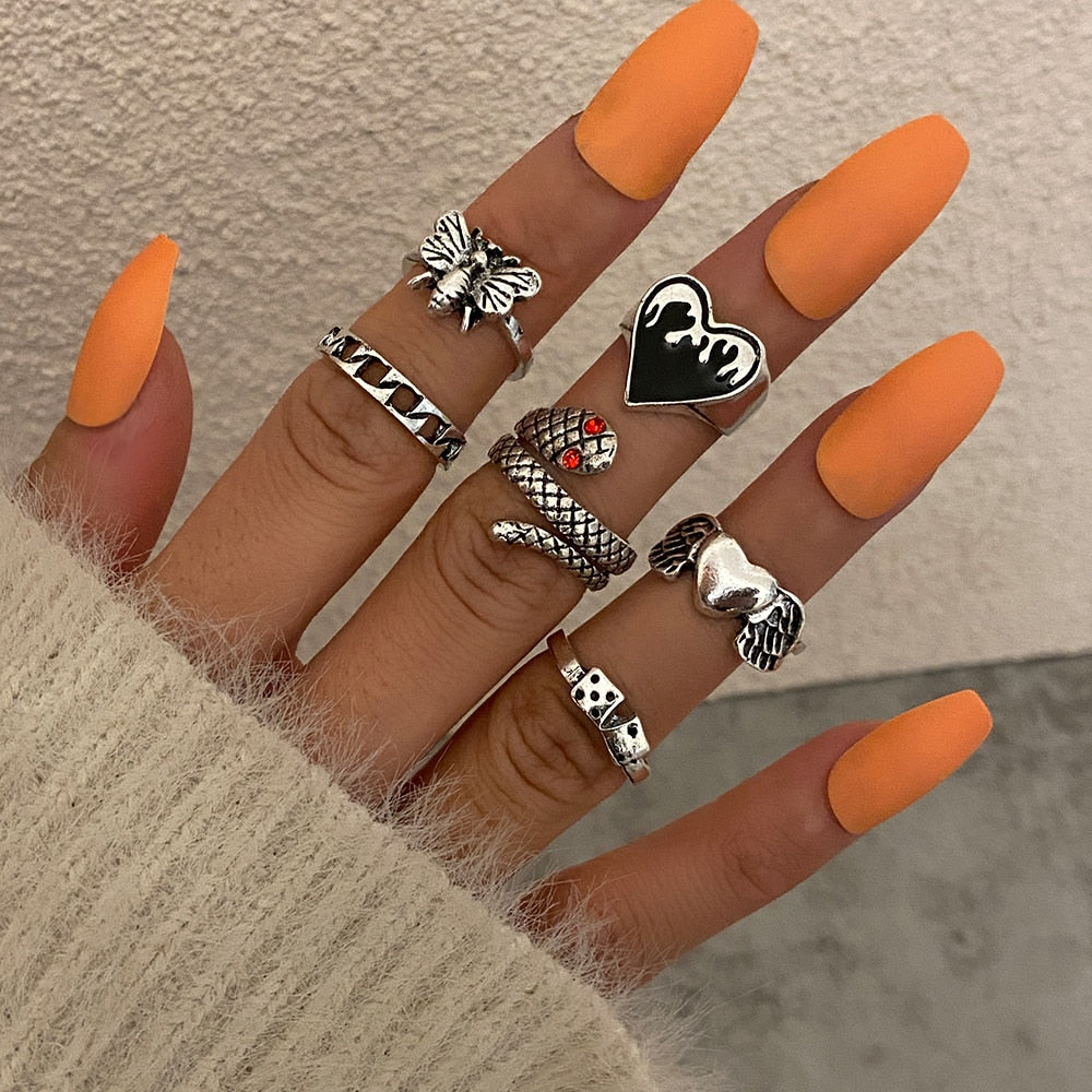 2023 women ring set bague femme matching rings bohemian fashion jewelry