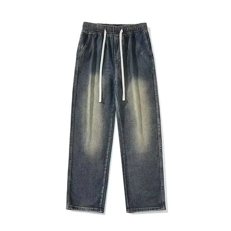 Jeans for men in spring and autumn new styles for teenagers straight tube  loose fit American style high street hanging cas