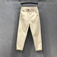 Woman Jeans Pants Denim Cropped Women's Autumn Casual Pants Elastic Waist Loose Feet Pantalones Vaqueros Mujer