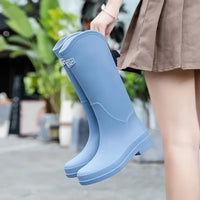 Women's Fashion Rainboots Classic British Commuter Water Boots High Rubber Non-slip Shoes Rain Boots Women