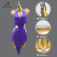 Female Dress Latin Dance Costume Women Competition Party Clothes 2025 New Girls Practice Stage Outfit Parties Ballroom Dancewear