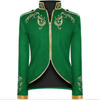British Style Men Embroidered Flower Suit White / Blue / Red Male Wedding Dance Party Coat Singer Stage Performance Dress Blazer