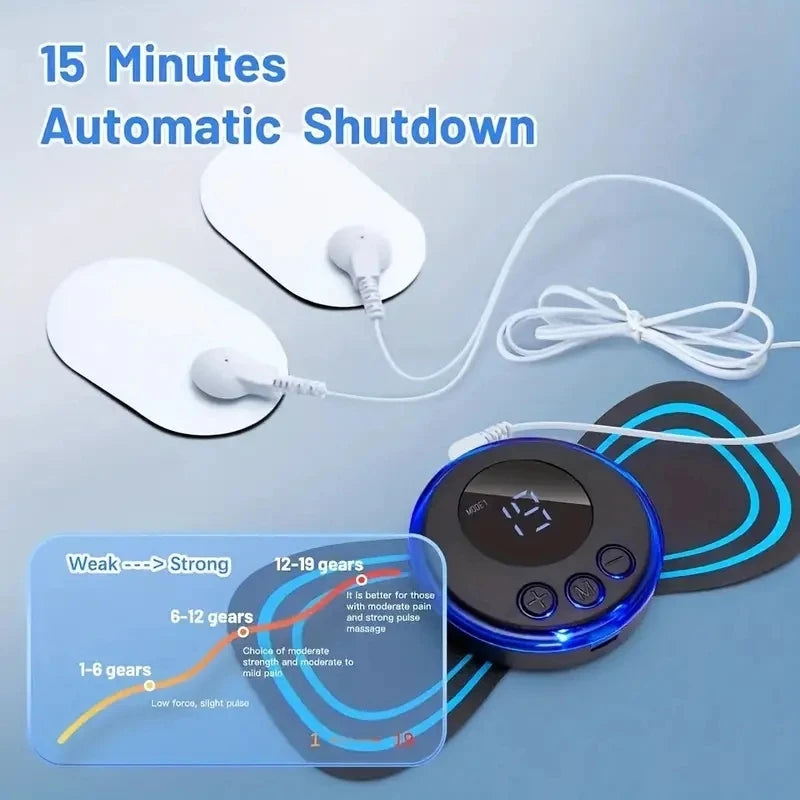 EMS Neck Massager Electric Muscle Stimulator Cervical Sticker Massage Patch Low Frequency Pulse Pads Body Pain Relief Masajeador