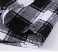 S-11XL Plaid Flannel Shirts For Men's Long Sleeve Cotton Fashion Design Young Casual Standard-Fit Thick Man Shirt Blouse Clothes