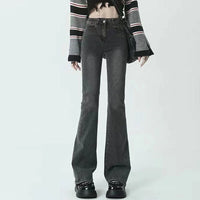 Summer Flared Jeans Women Cotton Vintage Blue Denim Pants Streetwear Elastic High Waist Slim Harajuku Trousers