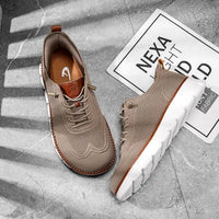 Summer large-sized wide-toe casual shoes with soft sole and anti-slip function for men, breathable Fly-Weave men's shoes